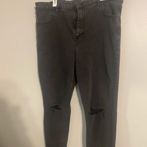 High-Waisted Distressed Skinny Jeans